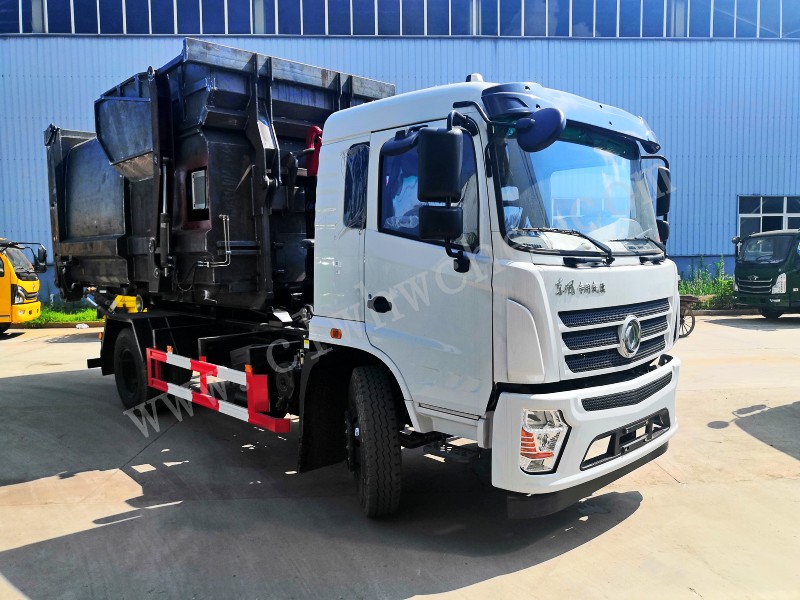 東風D3L勾臂垃圾車報價  10-12噸勾臂垃圾車價格 國六勾臂垃圾車廠家